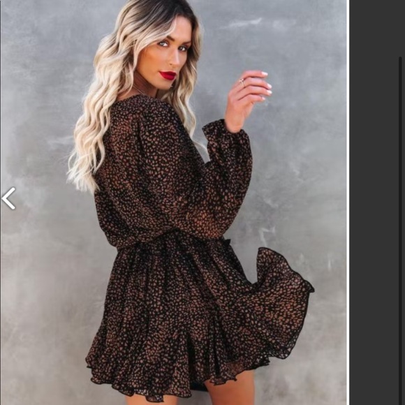 BNWT Schultz leopard print ruffle dress size small - Picture 2 of 2